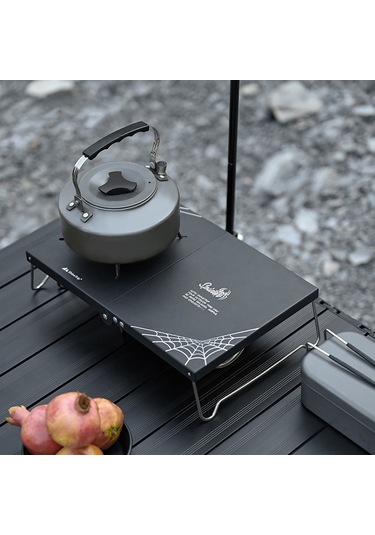 Xindoker Alüminyum Taşınabilir Kamp Masağı - Fırın Tabanlı, Katlanabilir, Dış Mekan Yeme/içme, 32x21x8cm, Gümüş Gümüş