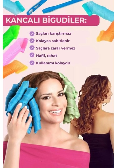 Mujgan Kancalı Saç Şekillendirici 18'li Bigudi Seti 4 Adet