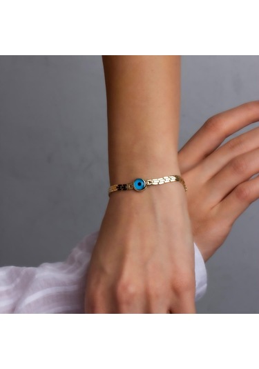 Altın Nazar Bileklik BLA09014 Sarı Altın