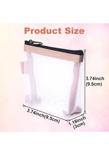 Skycity 3 Adet Şeffaf Nylon Mesh Çantalar - Seyahat, Makyaj Ve Küçük Eşya Saklama İçin Taşınabilir Fantezi Çantalar Mavi, Pembe, Yeşil