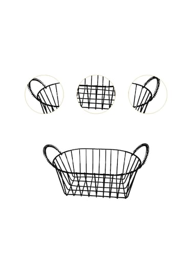 Suntek Ofis Yiyecek İçecekleri Aperatifler İçin Ekmek Sepeti Siyah