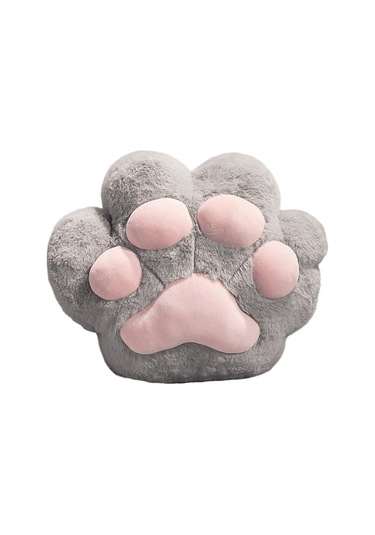 Suntek Kedi Pençesi Yastık Battaniye Sevimli  Gri