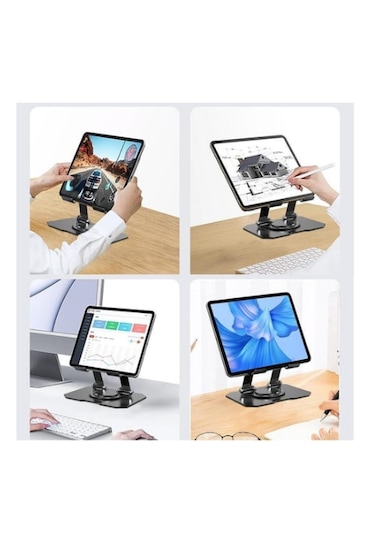 60 Derece Dönebilen Katlanabilir Metal Tablet-telefon Tutucu
