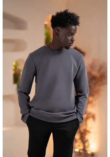 Paul Martin Modal Esnek Kumaş Regular Fit Mevsimlik Sweatshirt Antrasit