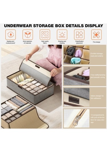 Novahub Yeşil Katlanır Çekmece Organizatör 17 Grids Elbise Saklama Yeşil