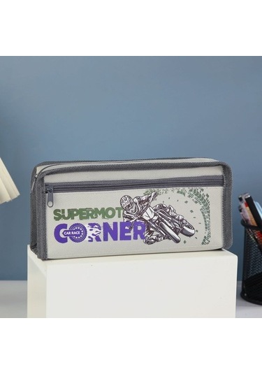 Ilkokul Öğrencileri Için Basit Ve Gösterişli Kırtasiye Çantası, Çok Fonksiyonlu Saklama Kalem Çantası 4y0zhr Gri