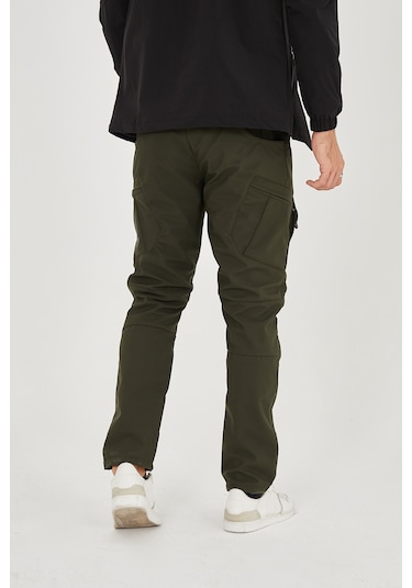 Camp Scoutland Camp591 Outdoor Softshell Su ve Rüzgara Dayanıklı içi Polarlı Kışlık Erkek Taktik Pantolon - Haki