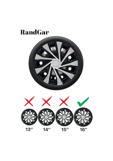 Volkswagen Phaeton 16 İnç Jant Kapağı 4 Adet Siyah Gri C124 Rand