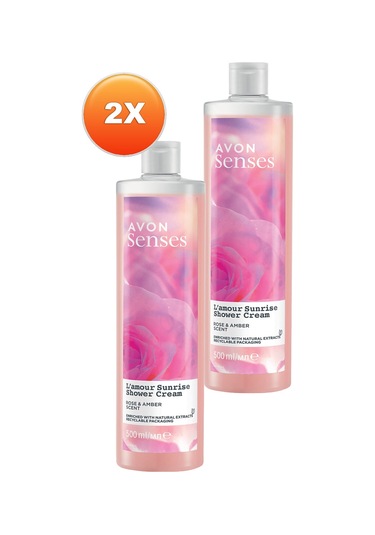 Avon Senses L'amour Sunrise Gül ve Amber Kokulu Krem Duş Jeli 2 x 500 ML