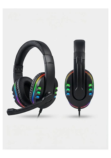 Led Oyun Kulaklığı Gürültü İzolasyonlu Mikrofonlu, Ses Ayar Tekerlekli, Ps4/ps5/xbox/pc