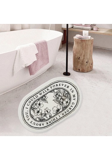 Suntek Zemin Halısı Yumuşak İç Mekan Dekoru Mutfak Kapı Çiçek Oval