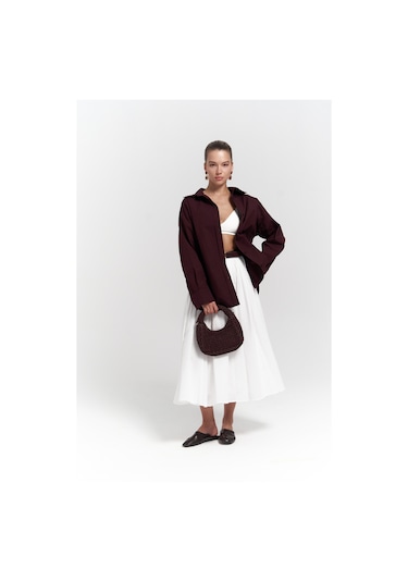 Phoebe Oversize Bordo Gömlek bordo