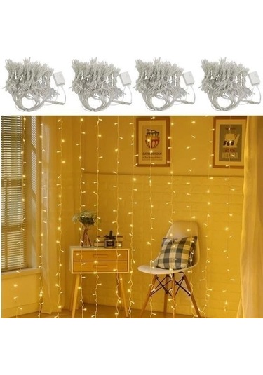 Buffer 8 Fonksiyonlu 200 Led 10 Saçak Şerit Led 2x2 Perde İp Led Gün Işığı Renk