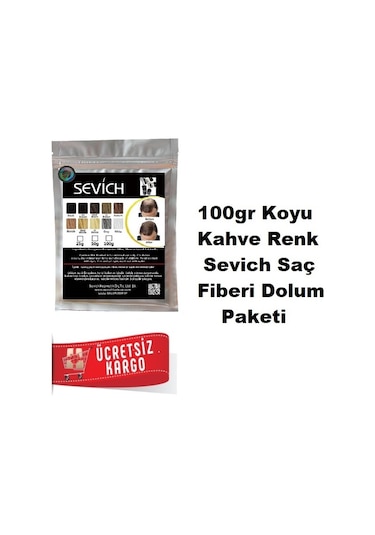 Sevich Koyu Kahve Saç Fiberi Keratin Saç Tozu 100 G