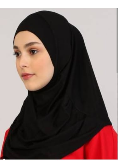 Hazır Geçmeli Penye Eşarp Siyah