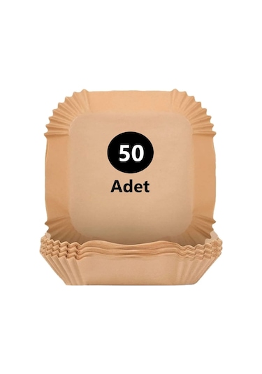 Melsen 50 Adet Airfryer Pişirme Kağıdı Kare Tabak Model Yağlı Kağıt