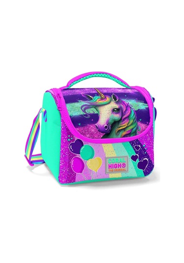 Coral High Pembe Su Yeşili Unicorn Isı Yalıtımlı Beslenme Çantası - Kız Çocuk Çok Renkli