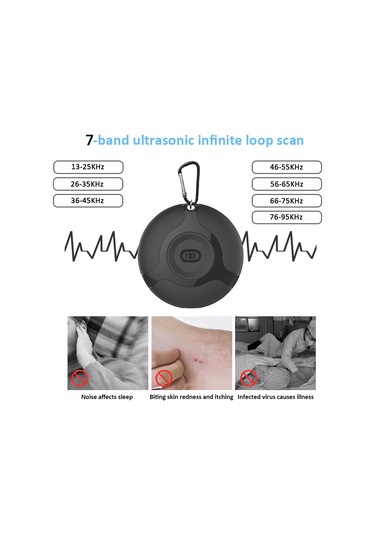 Geeksen Siyah Taşınabilir Akıllı Ultrasonik Uçucu-parazit Kovucu: Usb Şarjlı, Çocuk Ve Evcil Hayvan Güvenli, Kamp Ve户外活动 İçin