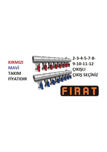 Fırat 1"Mini Küresel Vanalı Kollektör Takımı (1 Kırmızı 1 Mavi)