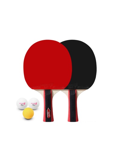 Ranyeek 2 Oyuncu Ping-pong Seti: 2 Raket + 3 Top + Çanta, 7 Katlı Ahşap Sap, Yumuşak Kauçuk Yüzey, Ev/spor Kulübü İçin Dayanıklı