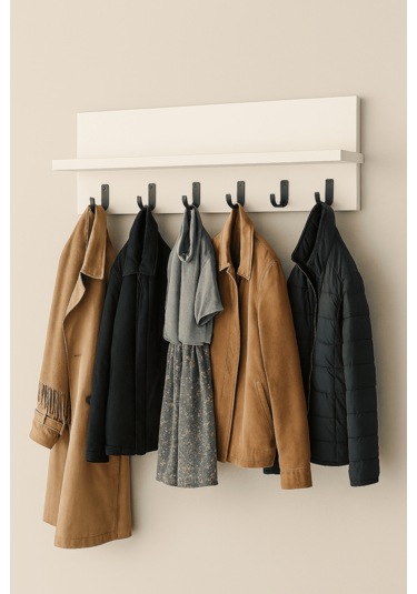 Portmanto Duvar Askılığı Beyaz Beyaz