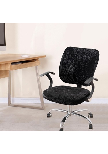 Suntek Bilgisayar Sandalye Örtüsü Streç Ofis Koltuğu Slipcover Siyah Koltuk Örtüsü