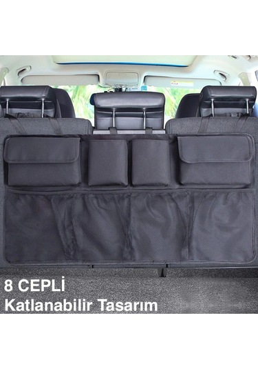 Araç Bagaj Düzenleme Organizer Araç Içi Oto Bagaj Eşya Düzenleme Çantası 8 Cepli 80x50