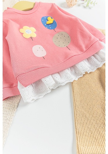 Güpür Detaylı 2'li Kız Bebek Takım 001