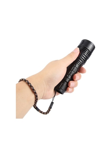 Pazly 813 T40 1200lm Usb Şarj Edilebilir Siyah Led El Feneri, Taşınabilir Ve Güçlü Siyah