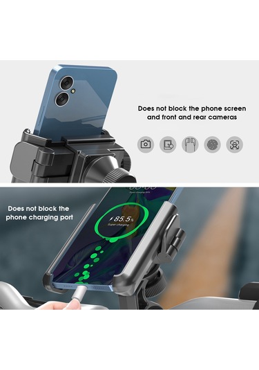 Qingmipy Mobil Telefon Tutucu Bisiklet Elektrikli Scooter Motosiklet İçin Abs Nilon Malzeme 60-90mm Uyumlu 135g Ağırlık