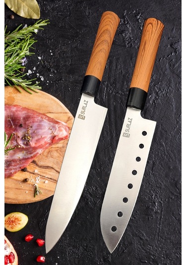 Japans Şef Bıçak Seti 2 Parça Mutfak Bıçak Seti Uzak Doğu Şef Bıçakları