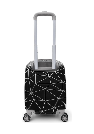 Coral High Renkli Desenli Mini Kabin Boy Valiz 40cm 16763 Siyah