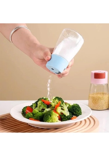 Mutfak Tuz Ve Karabiber Öğütücüler Hassas Kantitatif İtmeli Tip Baharatlık İtmeli Tip Tuzluk Baharatlık Sızdırmaz Pembe