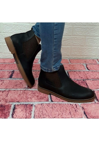 Voyager 3502 Kahve Renk Hakiki Deri Bilekte Bağcaksız Erkek Bot