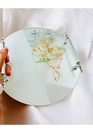 Radiant Söz Tepsisi Ve Nişan Tepsisi Seti Beyaz Beyaz