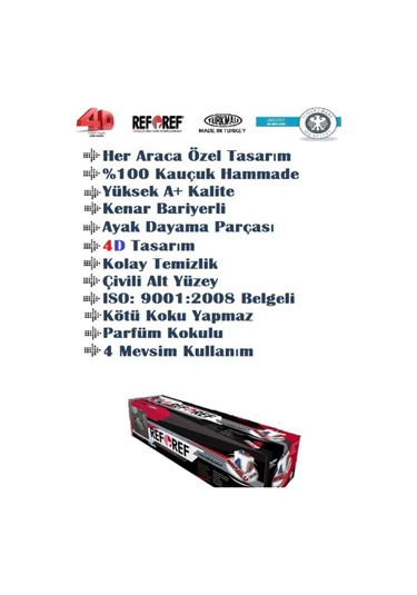 Peugeot 5008 Allure 2016 Paspas 4D Araca Özel Kauçuk Refref Siyah
