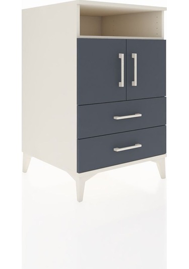 Kronos Komodin 2 Raflı 2 Çekmeceli 2 Kapaklı 60x59x96 Aytaşı-antrasit Aytası