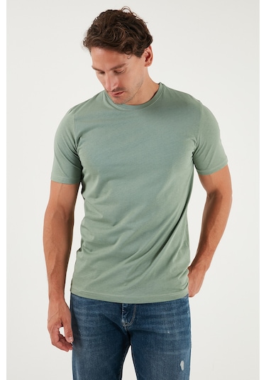 Buratti Pamuklu Regular Fit Bisiklet Yaka Erkek T Shirt 59020204 Elma Yeşili