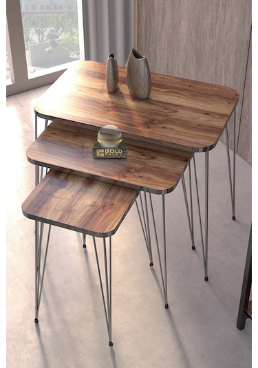 Zigon Sehpa Kr Gümüş Ceviz Tel