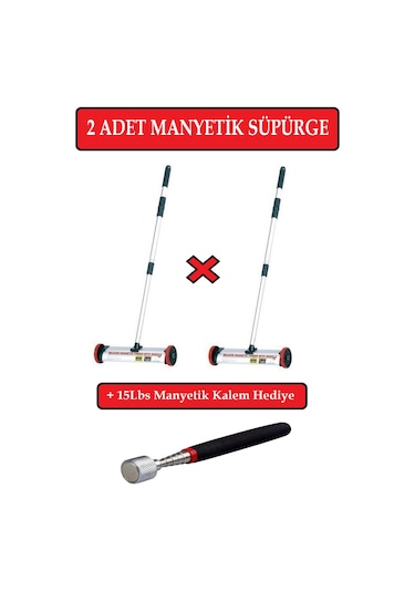 2Adet Manyetik Süpürge, Mıknatıslı Metal Çivi Vida & Iğne Toplama
