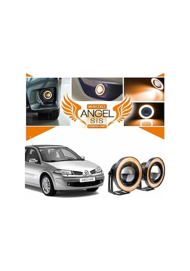 Renault Megane 2 Uyumlu, Universal Mercekli Led Sis Farı, 76mm Turuncu Renk