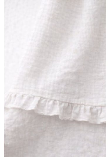 Baby Corner Bebe Yaka Fırfırlı Kız Bebek Elbise Beyaz