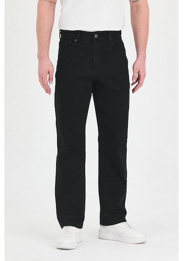 Polo State Erkek Baggy Fit Kot Pantolon Siyah Siyah