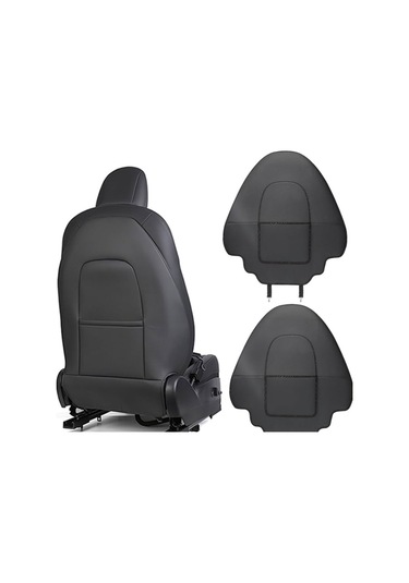 Tesla Model Y / Model 3 Ön Koltuk Arkasına Takılan Koruyucu Kaplama Sağ Ve Sol, 2 Adet Set Olarak,siyah Renk