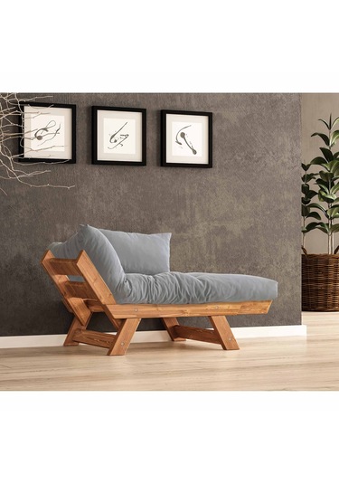 Woodesk Adalar Masif Tik-gri Renk Berjer Cpt8153-140 Gri