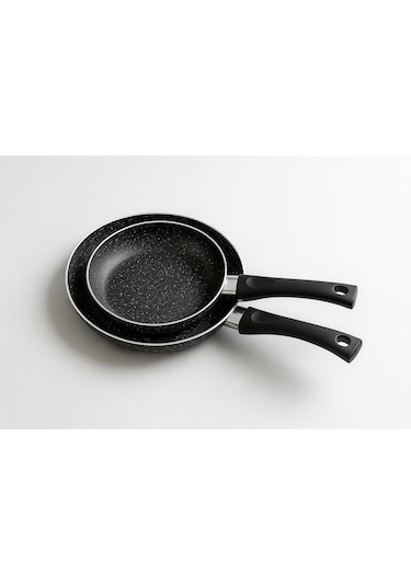 Dokum Granıt Saplı Tava Seti-20 Cm-22 Cm-24 Cm Siyah