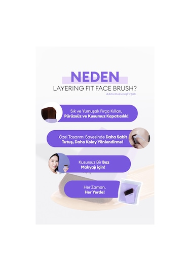 Özel Kesim Çok Fonksiyonlu Fondöten Fırçası Layering Fit Face Brush