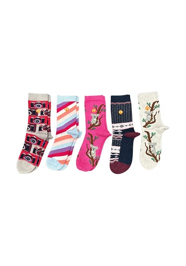 Kız Çocuk Renkli Desenli Günlük Pamuklu Dikişsiz Çorap C4-1 ÇoK Renkli