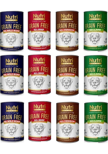 Nutri Canin Tahılsız 4 Çeşit Karma Köpek Konserve 400 Gr. X 12 Adet