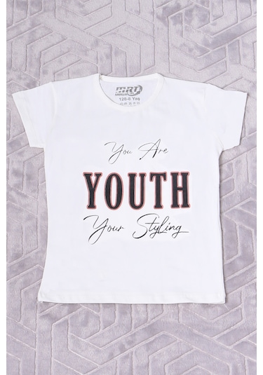 Hçm Kız Çocuk Tshirt Youth Baskılı Bisiklet Yaka C39 Gri